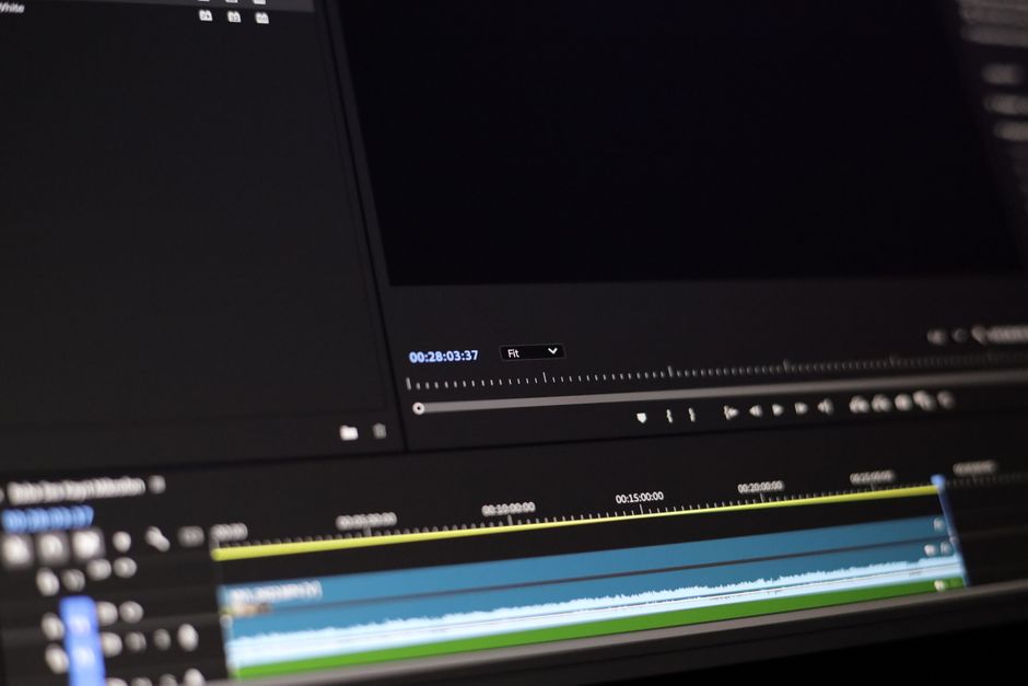 Editing an event videography project in a studio